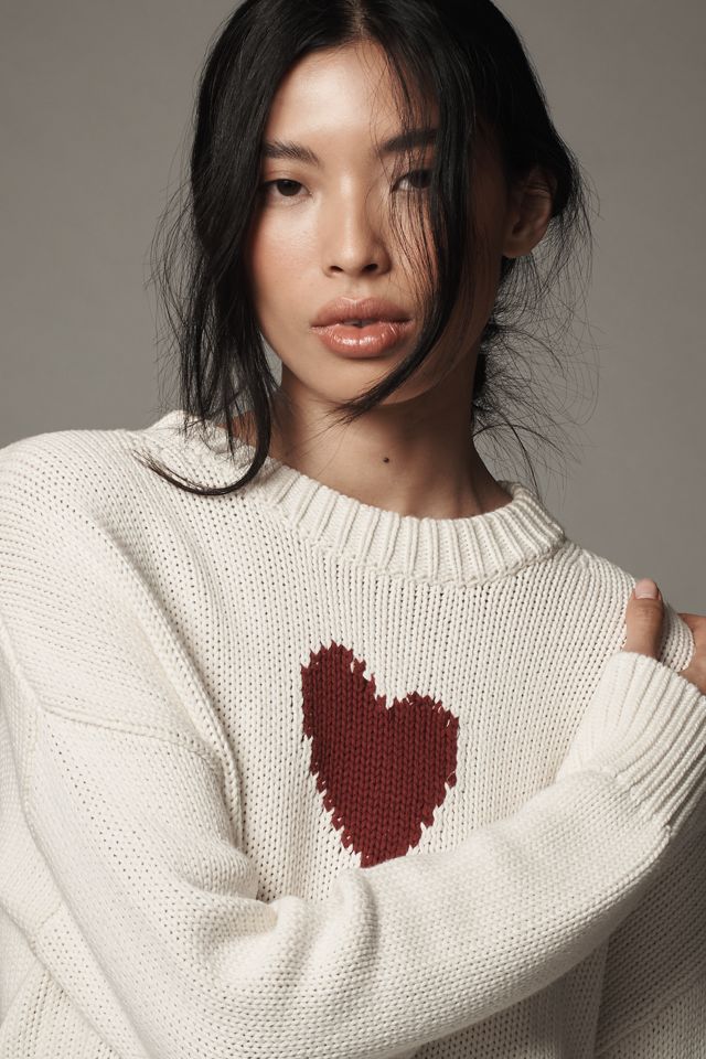 Kerri Rosenthal Lovey Heart Crew-Neck Sweater #2