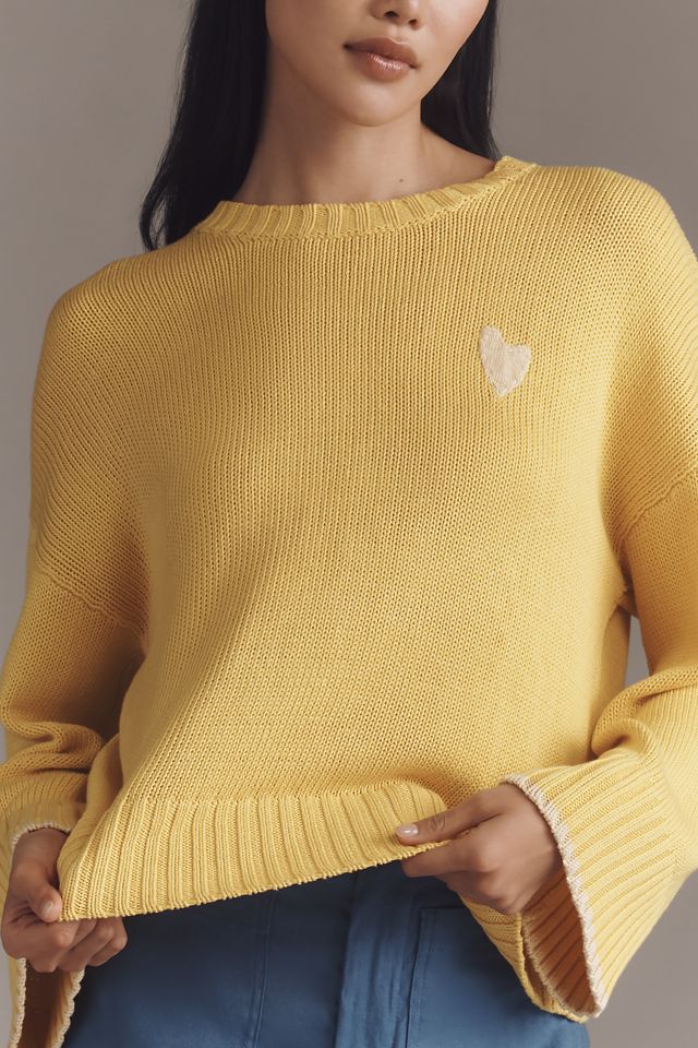 Kerri Rosenthal Silk Linen Heart Motif Sweater #1