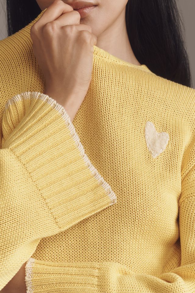 Kerri Rosenthal Silk Linen Heart Motif Sweater #3