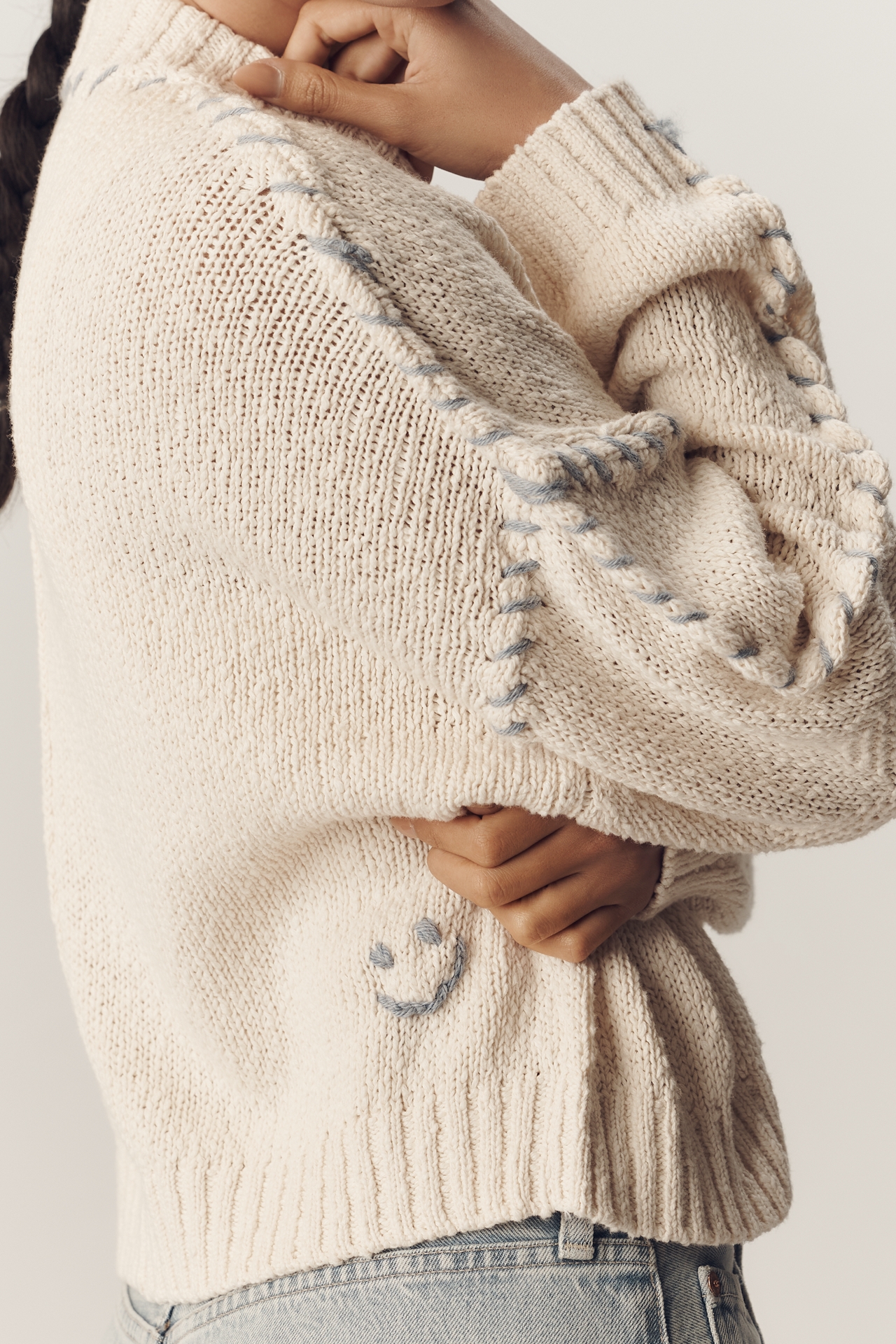 Kerri Rosenthal Sienna Whipstitch Cardigan Sweater
