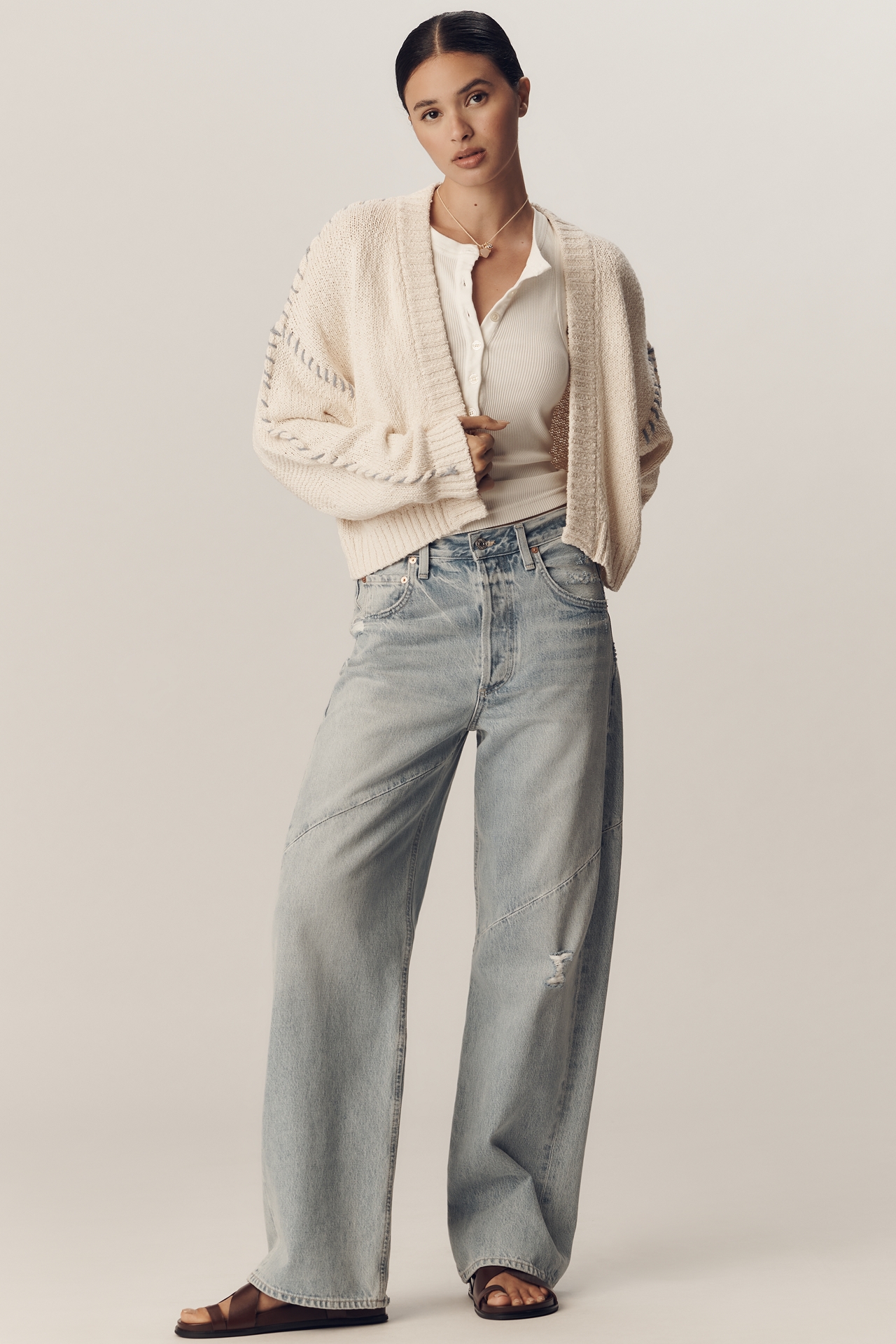 Kerri Rosenthal Sienna Whipstitch Cardigan Sweater