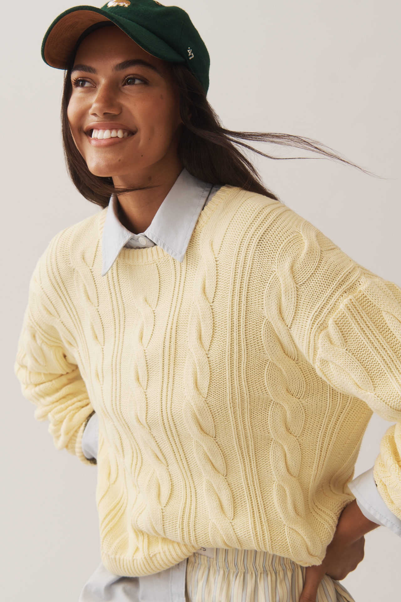 Kerri Rosenthal Cable-Knit Cotton Sweater