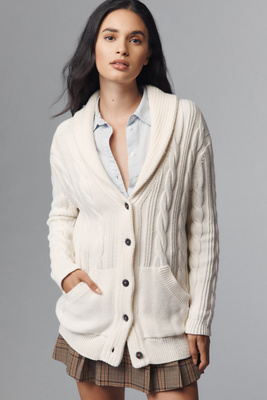 Kerri Rosenthal Cotton Cashmere Cardigan Sweater In Animal Print