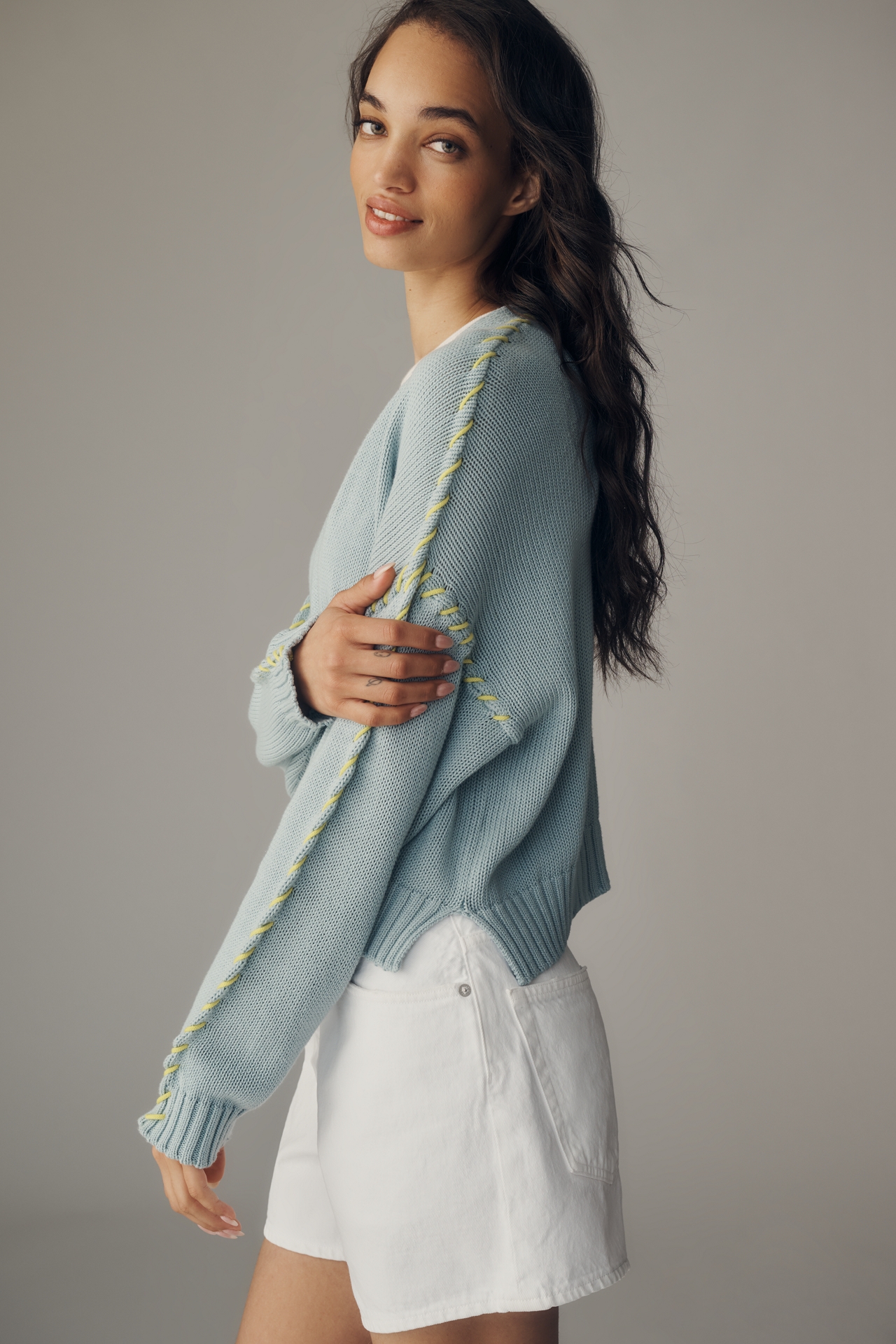 Kerri Rosenthal Sienna 100% Cotton Cardigan Sweater