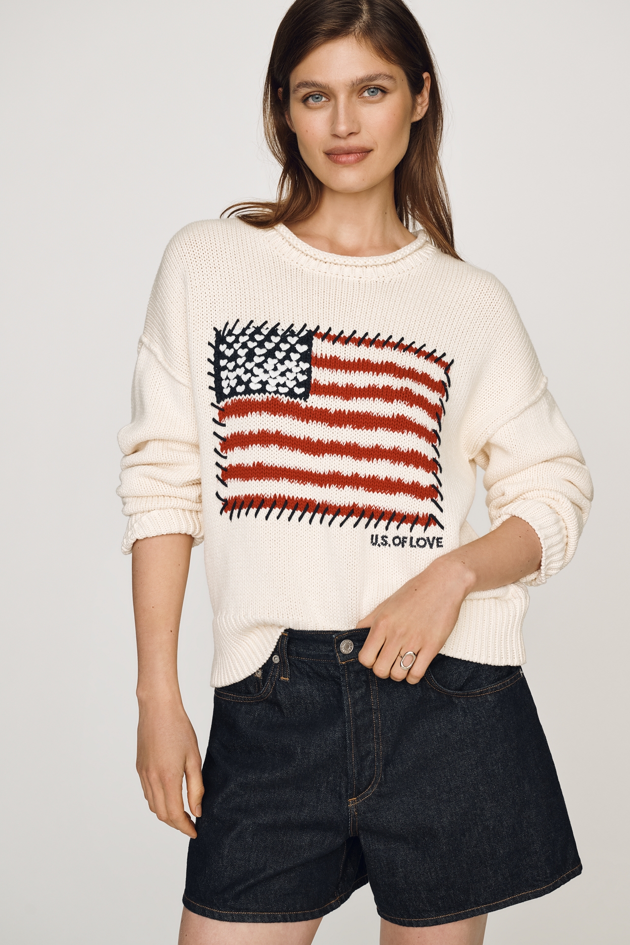 Kerri Rosenthal Rollneck US of Love Sweater