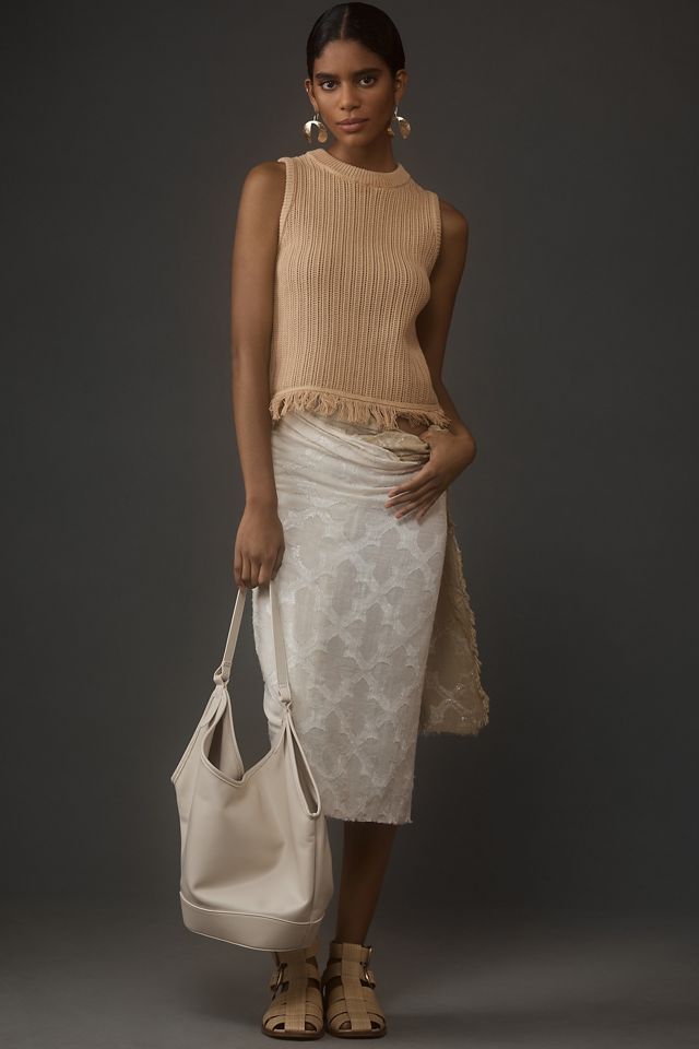 Flat White Fringe-Hem Sweater Tank #2