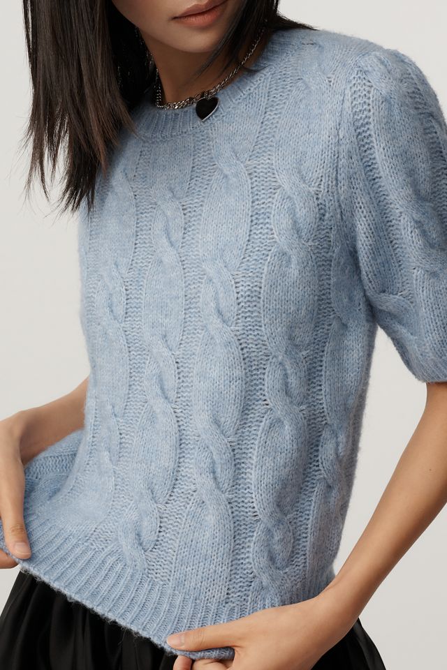 Ellen Tracy Short-Sleeve Cable-Knit Sweater #3