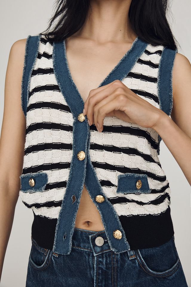 NVLT Pointelle Denim Mixed Vest #4
