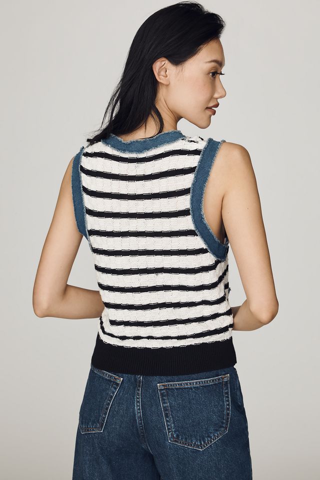 NVLT Pointelle Denim Mixed Vest #5