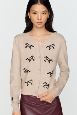 Hunter Horse Cardigan In Neutral