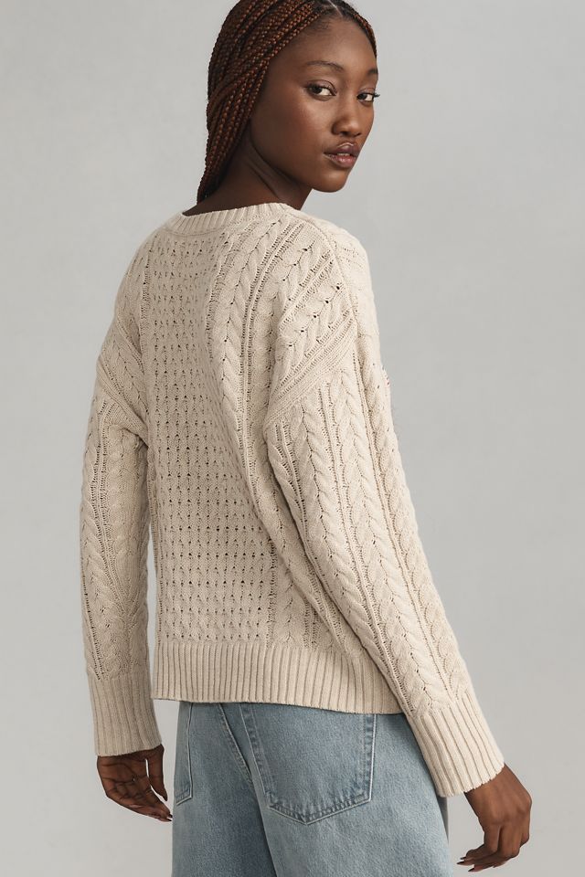 Denimist American Flag Crew-Neck Cable Sweater #2
