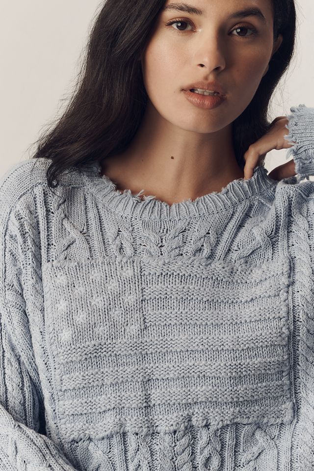 Denimist Oversized Crop Flag Sweater #2