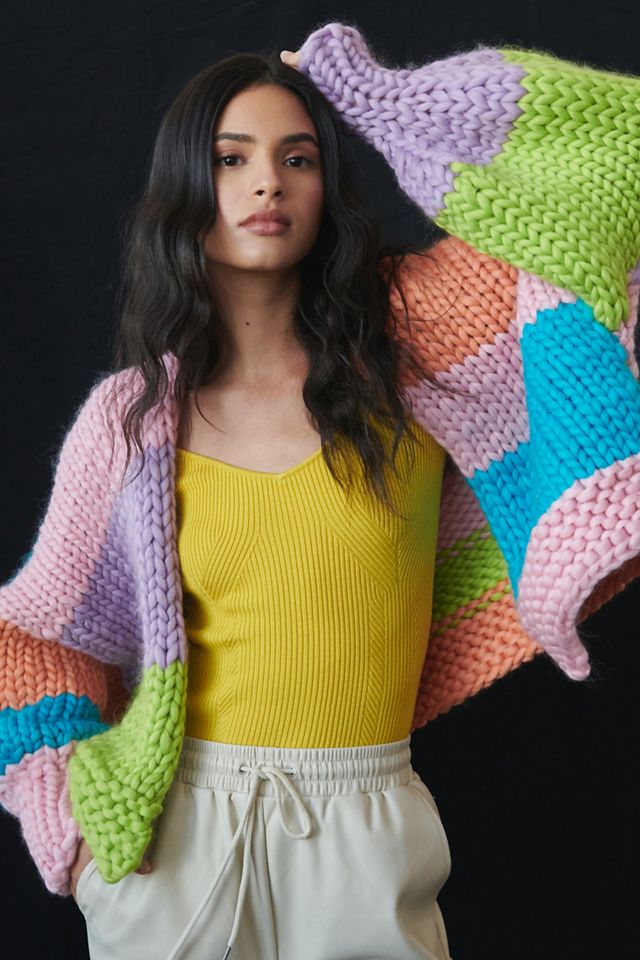 Hope Macaulay Daphne Colorblocked Wool Cardigan | Anthropologie