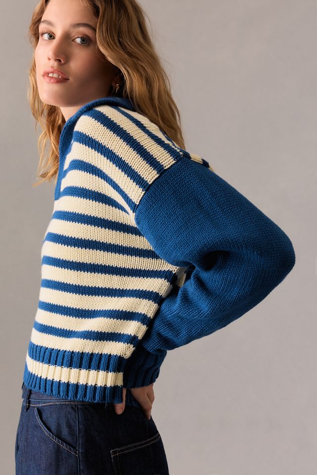 Ciao Lucia Venezia Striped Cotton Polo Sweater #2