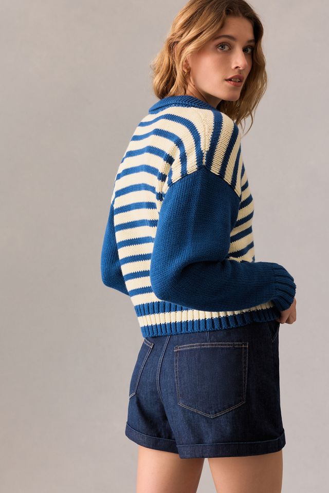 Ciao Lucia Venezia Striped Cotton Polo Sweater #3