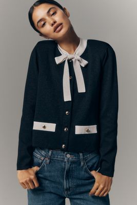 Retrofete Virginie Neck-Tie Cardigan Sweater