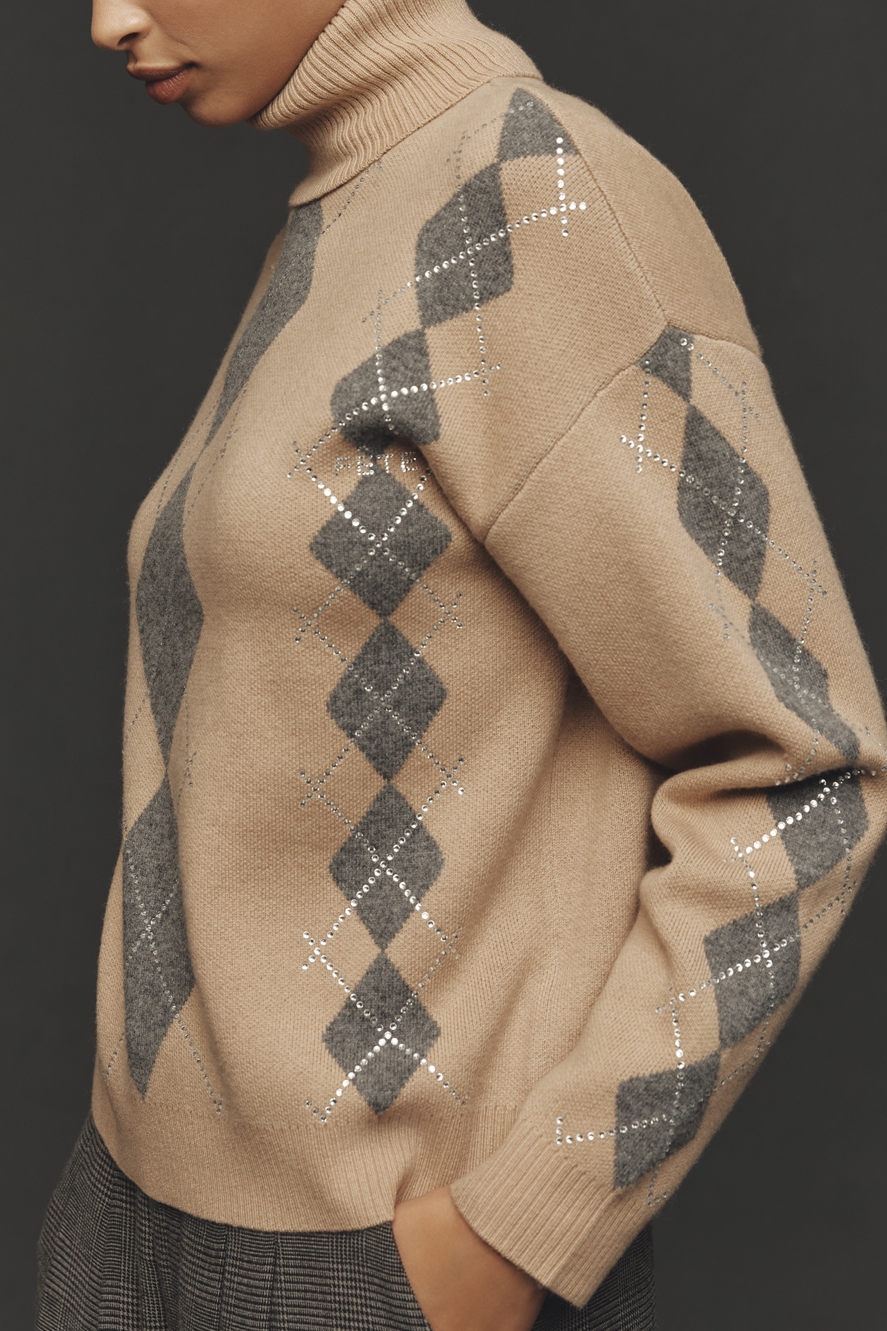 Retrofete Alberte Wool Cashmere Argyle Sweater