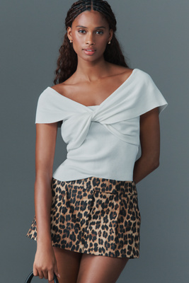 By Anthropologie Knit Off-shoulder Tank Top In White