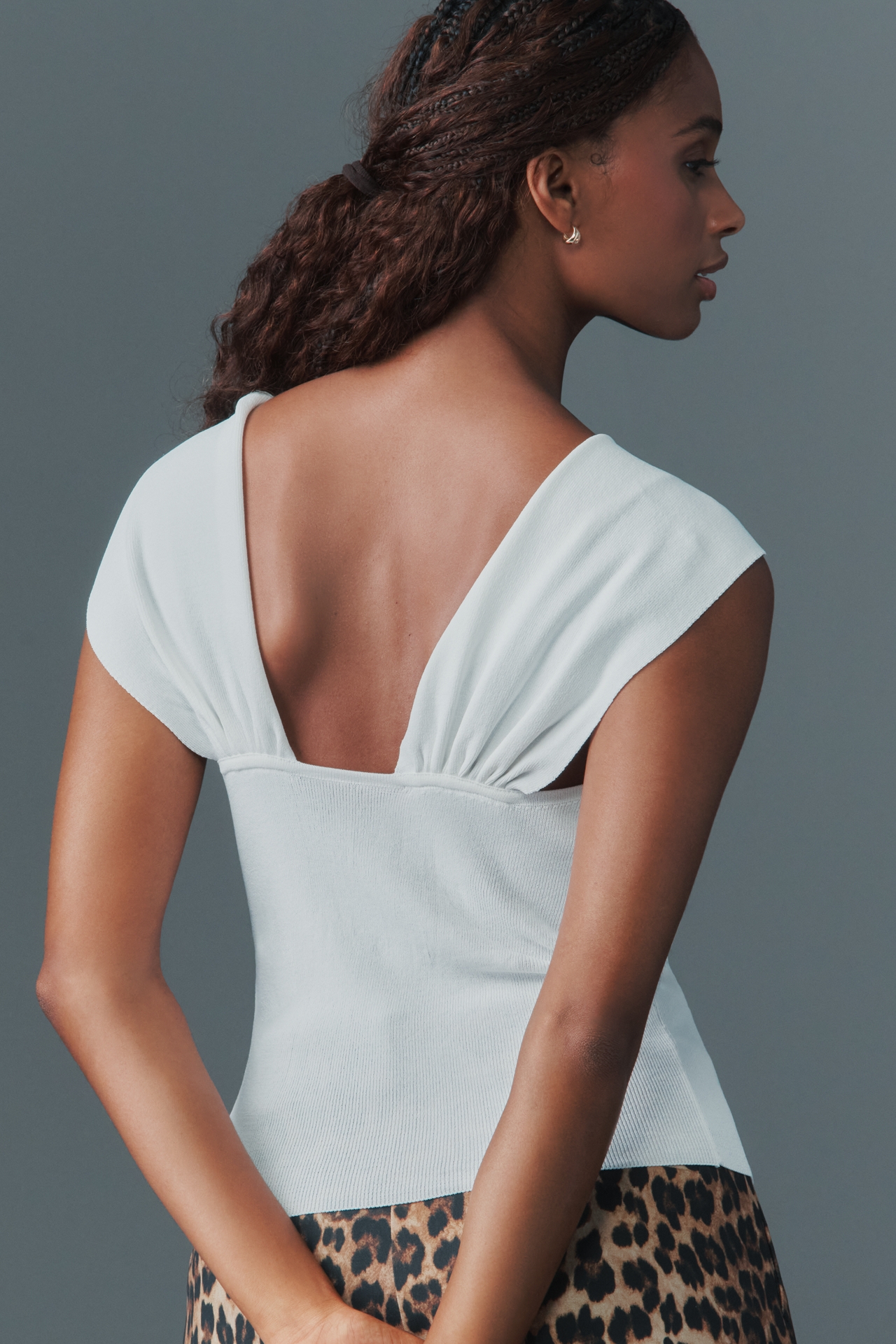 By Anthropologie Knit Off-Shoulder Tank Top