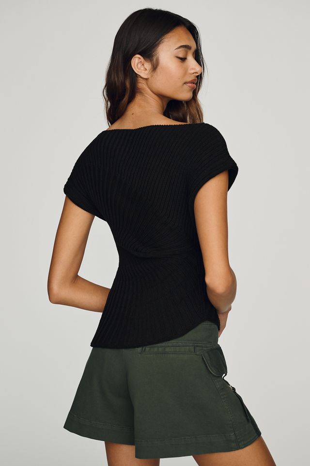 By Anthropologie Celia Asymmetric Ribbed Sweater #1