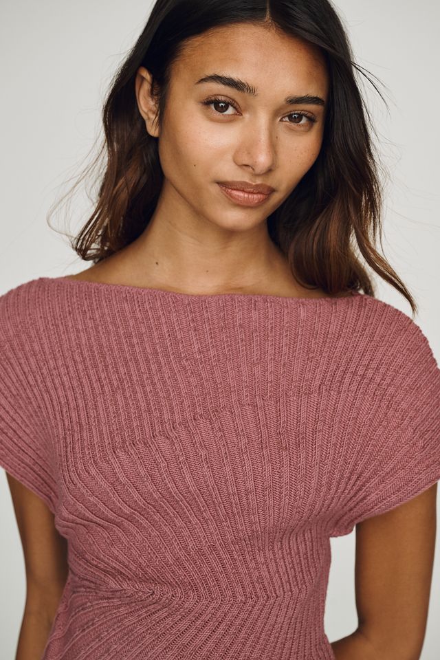 By Anthropologie Celia Asymmetric Ribbed Sweater #1