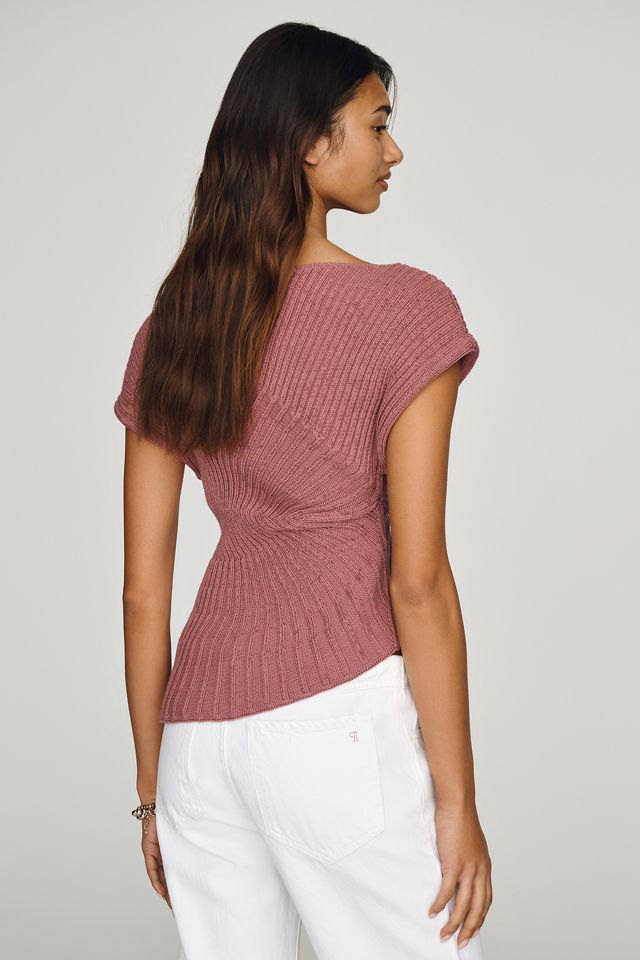 By Anthropologie Celia Asymmetric Ribbed Sweater #2