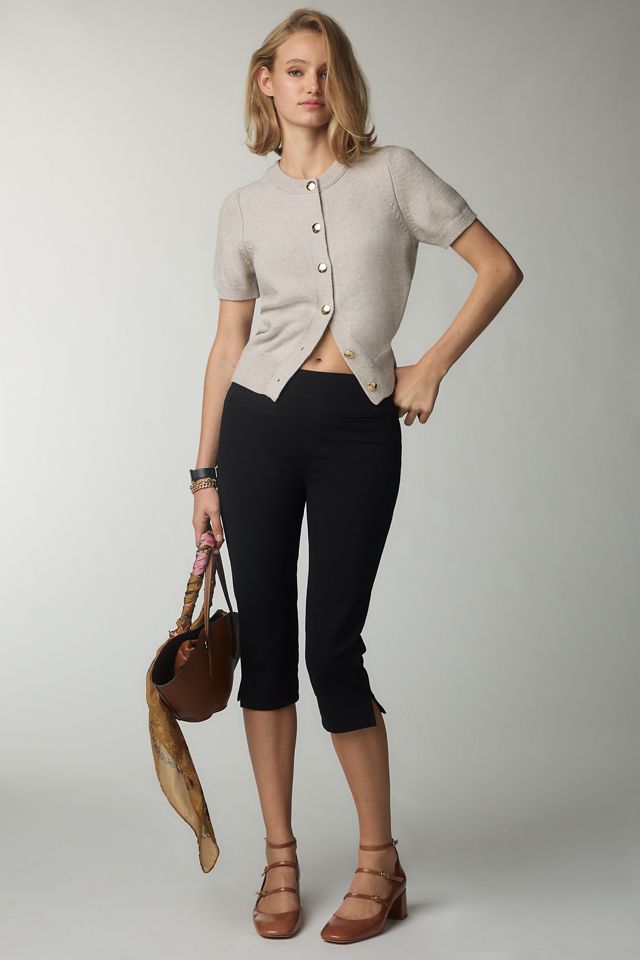 Maeve Short-Sleeve Crew-Neck Cardigan Sweater #2