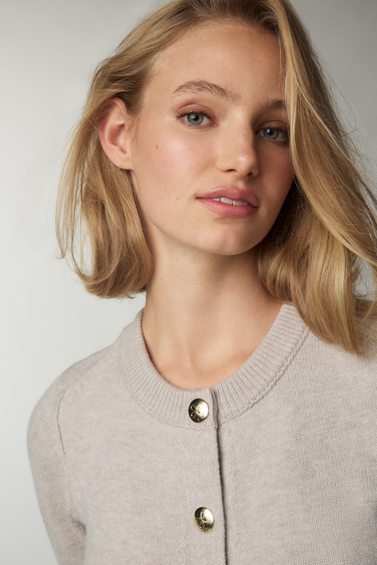 Maeve Short-Sleeve Crew-Neck Cardigan Sweater