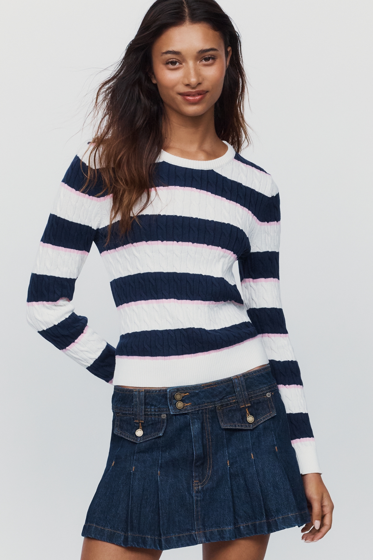 Maeve Cable-Knit Pullover Sweater