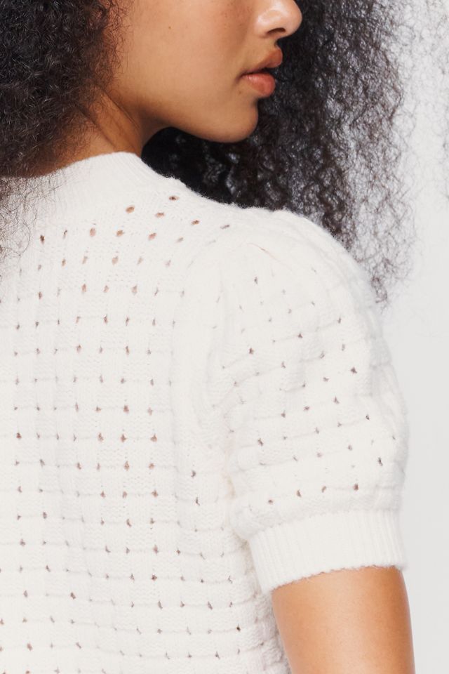 By Anthropologie Textured Puff-Sleeve Sweater #2