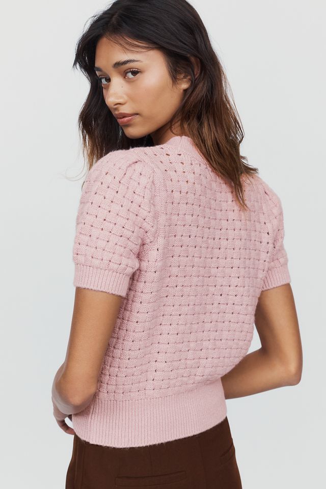 By Anthropologie Textured Puff-Sleeve Sweater #3