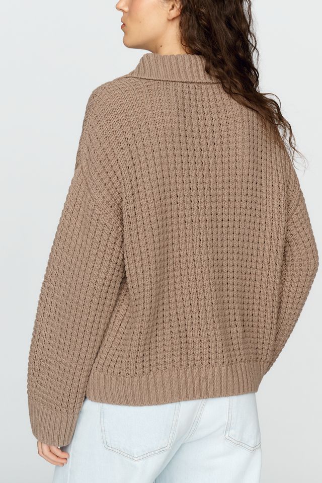 Pilcro Cotton Blend Waffle Knit Henley Sweater #1