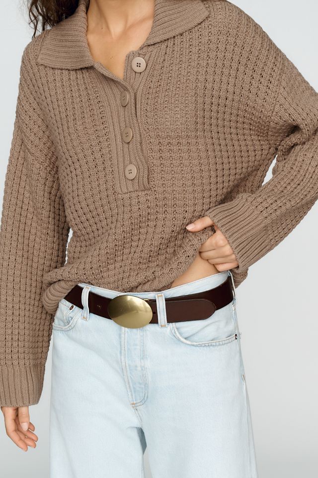 Pilcro Cotton Blend Waffle Knit Henley Sweater #2