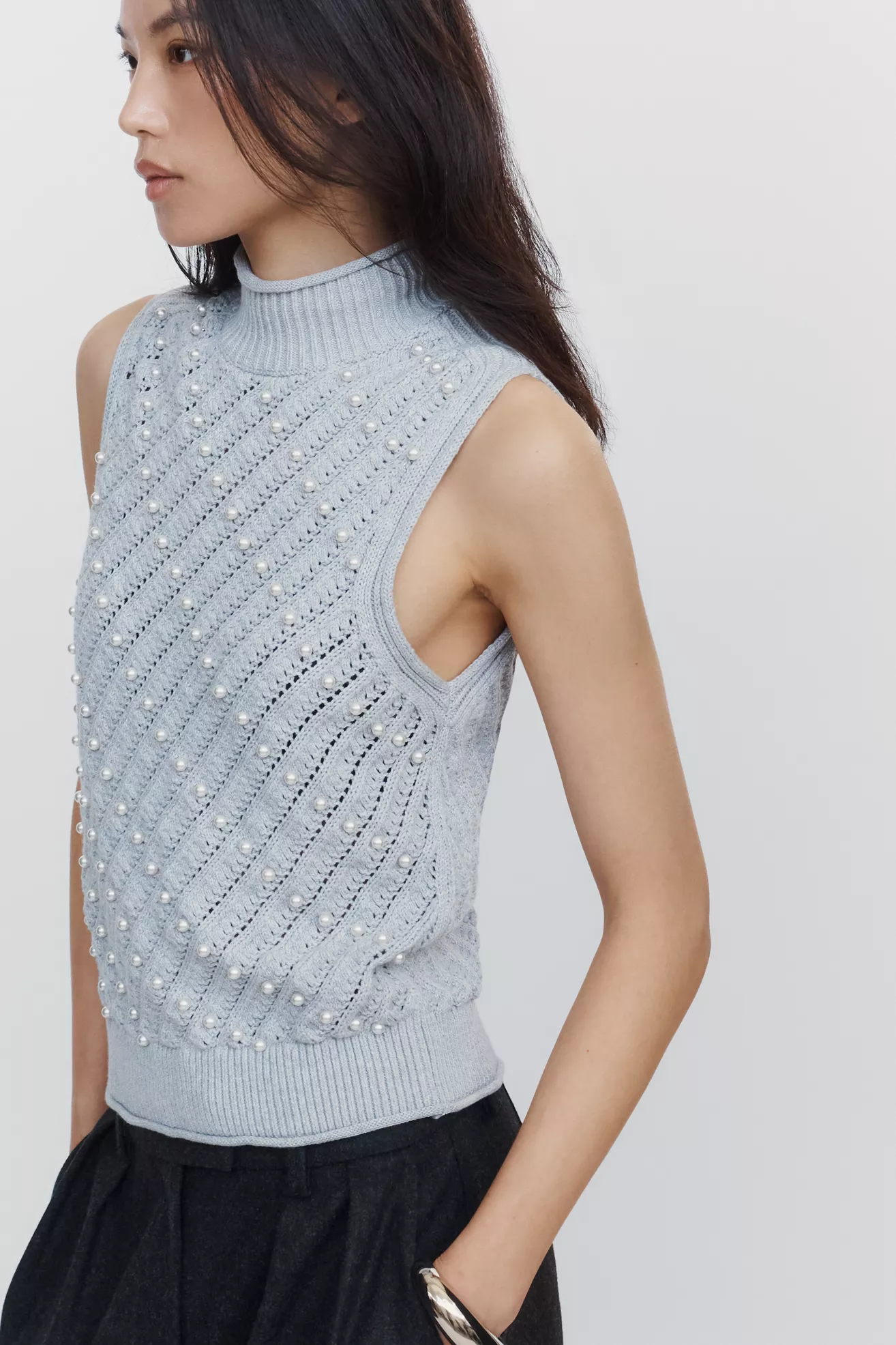 Maeve Pearl Roll Neck Sweater Tank