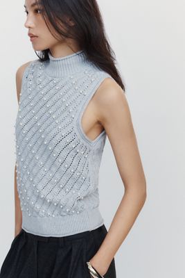 Maeve Pearl Roll Neck Sweater Tank