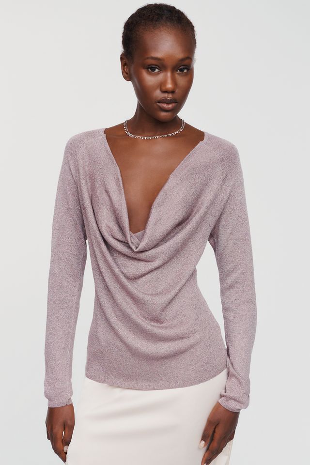 Pilcro Shine Cowl Neck Long Sleeve Top | Anthropologie
