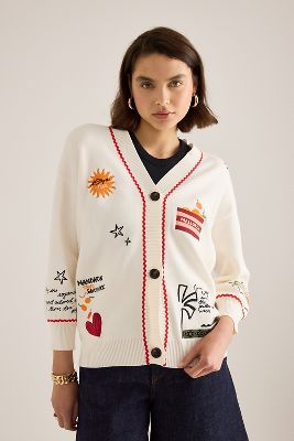 Poema Cardigan Martha en Beige taille: L chez Anthropologie - Never Fully Dressed - Modalova