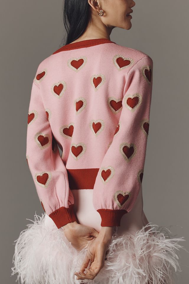 strapless open back dress Pink Hearts Cardigan  Never Fully Dressed