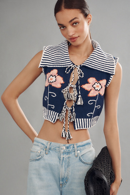 Mandinga Beach Collared Sweater Vest | Anthropologie