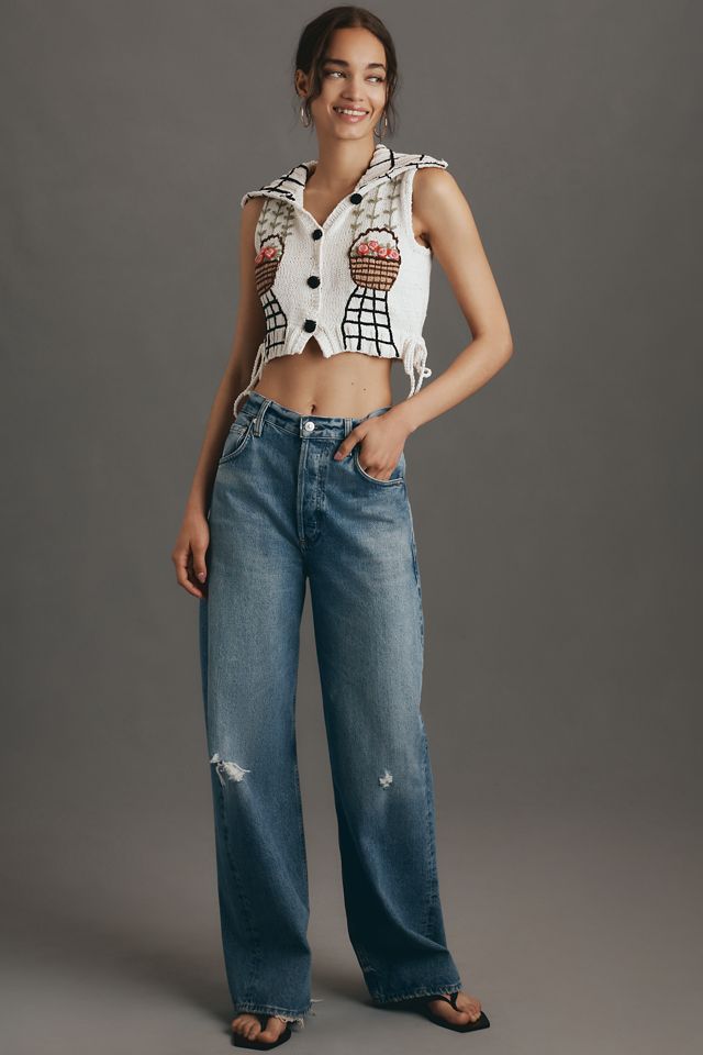 Mandinga Embroidered 3D Flower Sleeveless Cardigan Sweater #2