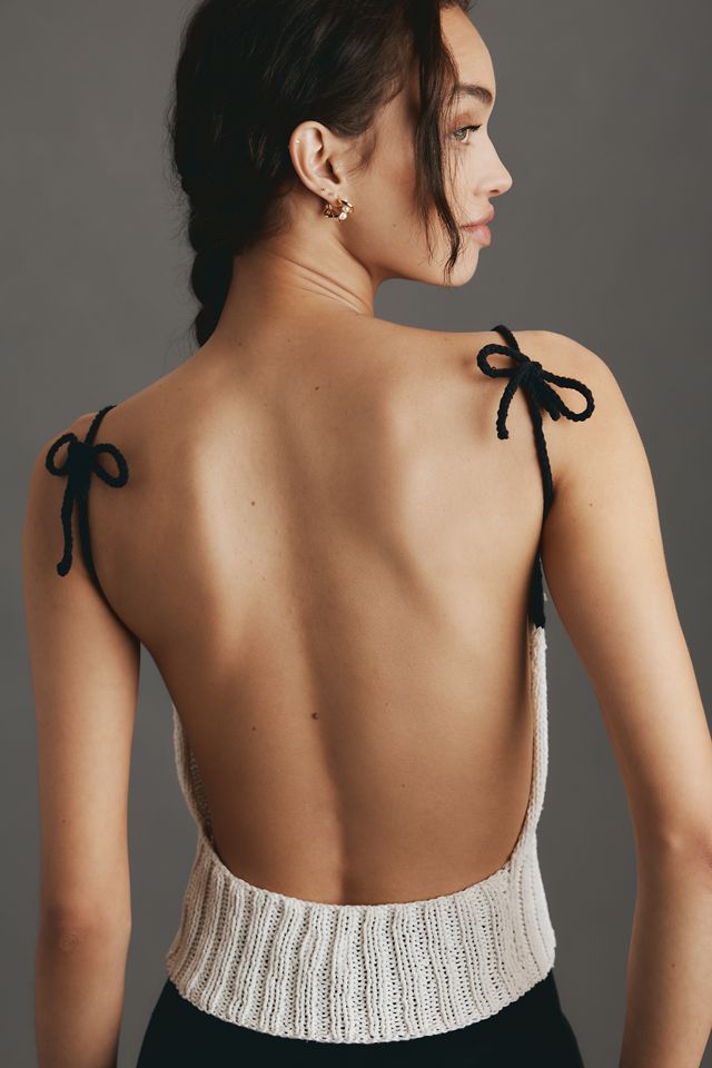 Mandinga Maggie Flower Icon Open-Back Knit Tank Top #1