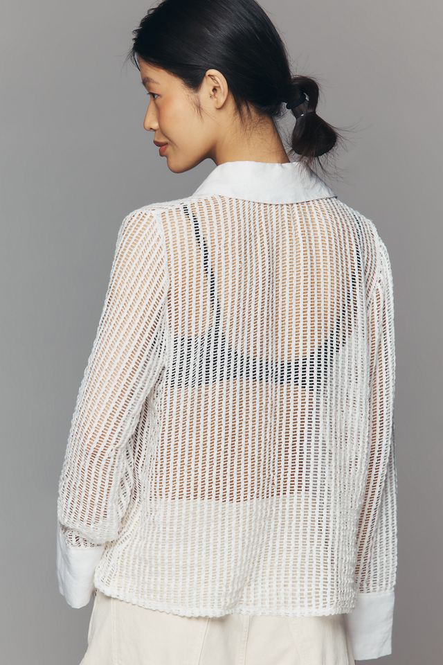 Mandinga Sweet Knit Sheer Appliqué Cardigan | Anthropologie