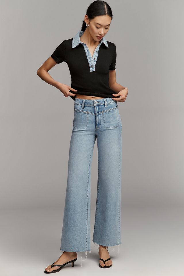 SER.O.YA Denim-Collar Short-Sleeve Sweater #2
