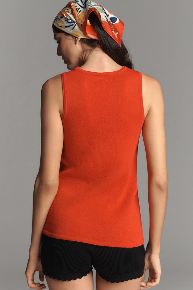 By Anthropologie Twist-Front Cutout Sweater Tank Top #1