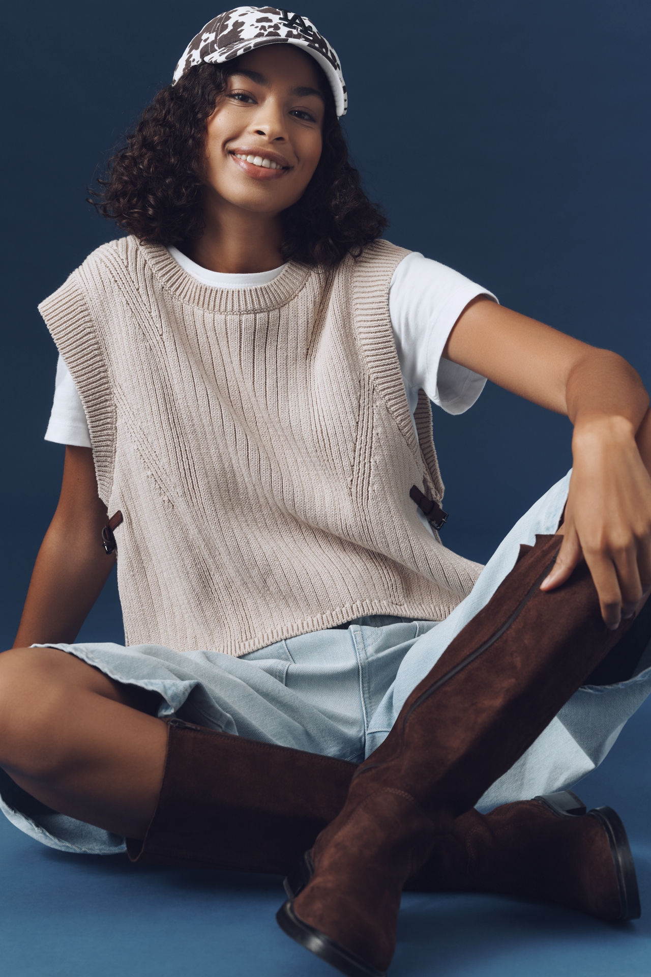 Pilcro Side Buckle Twofer Sweater Tee