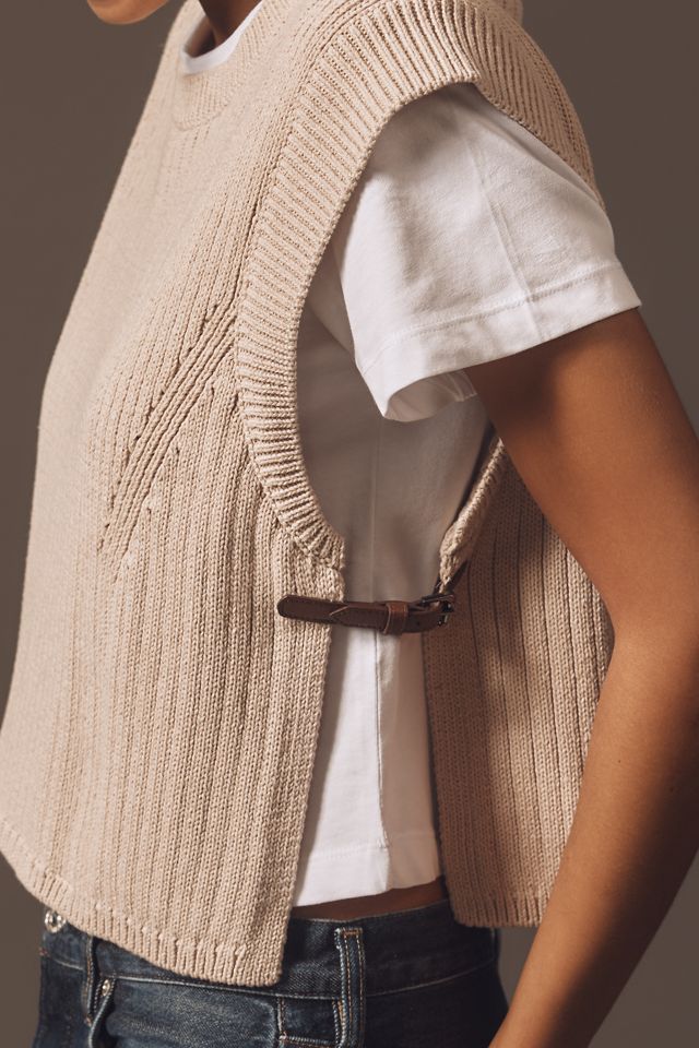 Pilcro Side Buckle Twofer Sweater Tee
