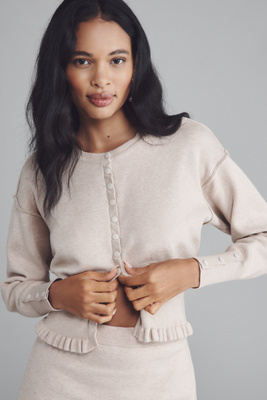 Pilcro Crew-Neck Fitted-Waist Cardigan