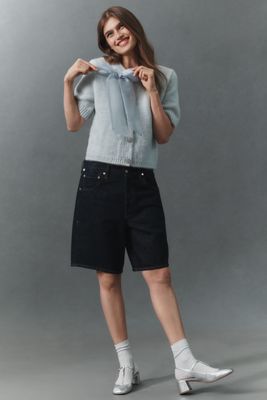 Maeve Short-Sleeve Bow Cardigan Sweater