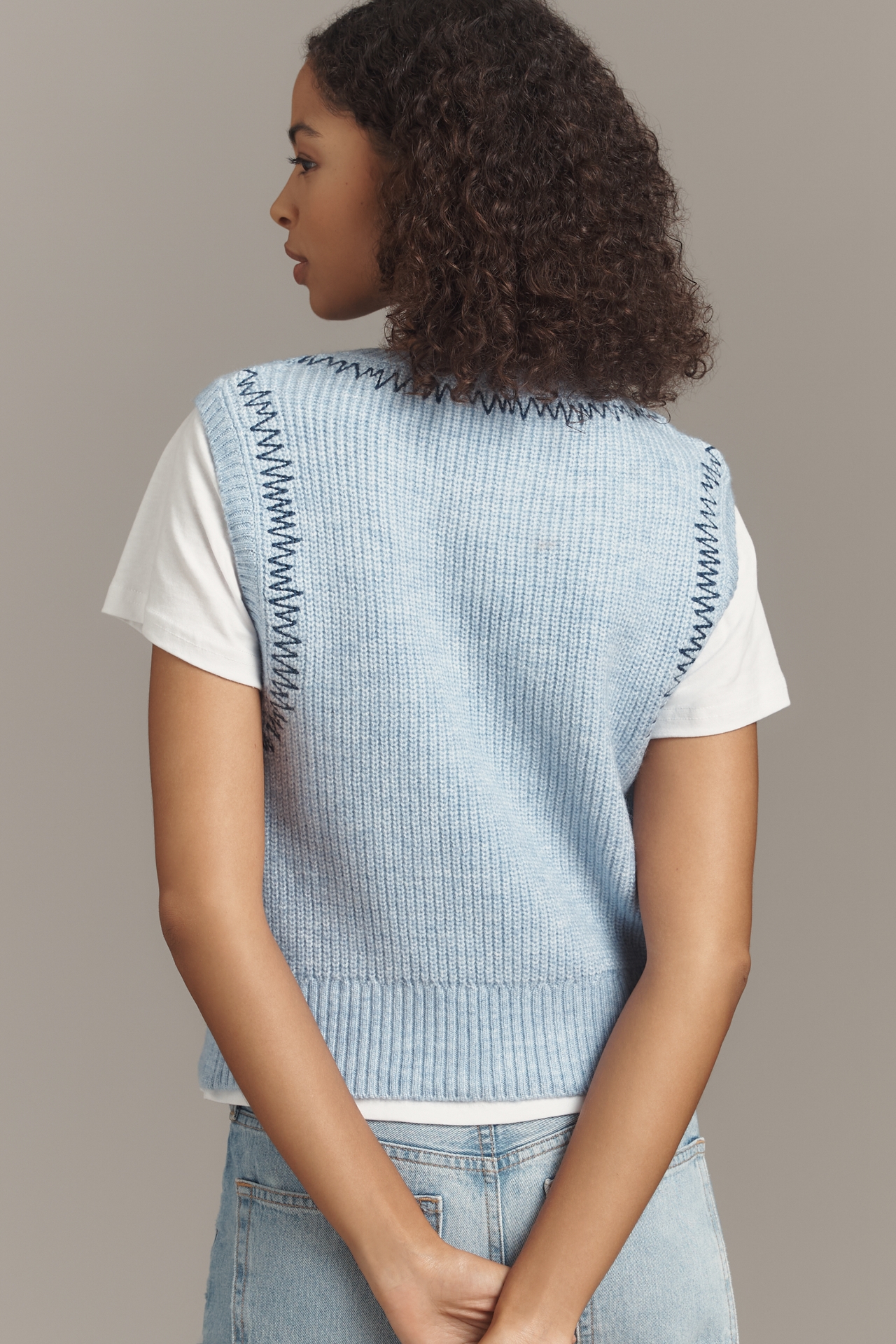 Pilcro Twofer Zig-Zag Sweater Vest