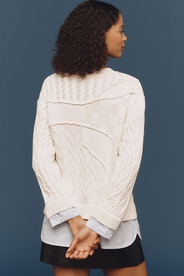 Pilcro Cable-Knit Twofer Sweater #1